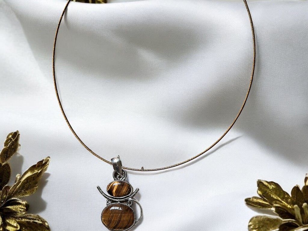 Tigerseye Cat choker, boho jewellery, gothic jewellery