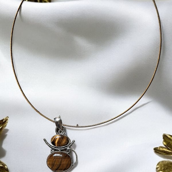 Tigerseye Cat choker, boho jewellery, gothic jewellery