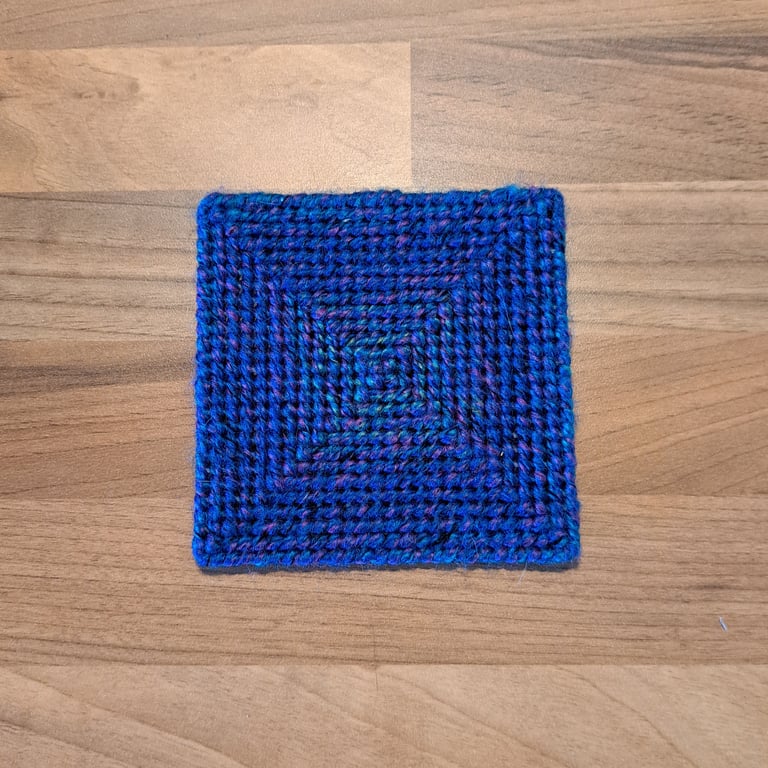 Coaster with anti-slip feet - blue, purple, and green mix (Pattern 1)