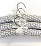Grey and White Floral Padded Clothes hangers x3