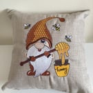 Honey bee Gnome cushion.