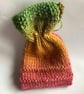 Unique multi coloured knitted gift bag with silver butterfly - Image 4