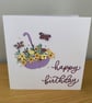 Handmade Floral Umbrella Birthday Card 