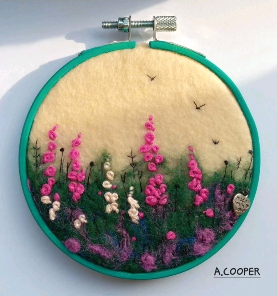 ,SUMMER LASTING, handmade, original, needle felted wool picture 