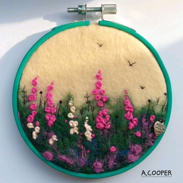 ,SUMMER LASTING, handmade, original, needle felted wool picture 