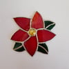 307 Stained Glass Res Clematis Style Flower - handmade hanging decoration.