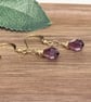 Deep purple faceted Czech crystal teardrop earrings - Image 4