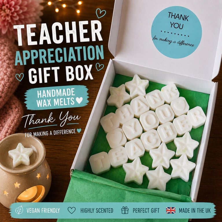Handmade Teacher Appreciation Wax Melts Gift Box, Vegan UK Made