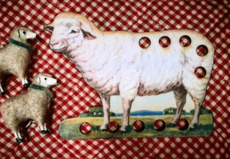 Sheep floss holder , thread holder, wooden.