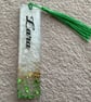 Personalised name resin gold leaf bookmark page holder  - Image 10