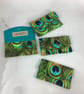 Peacock feathers card case, Peacocks travel pass holder, Handmade - Image 4
