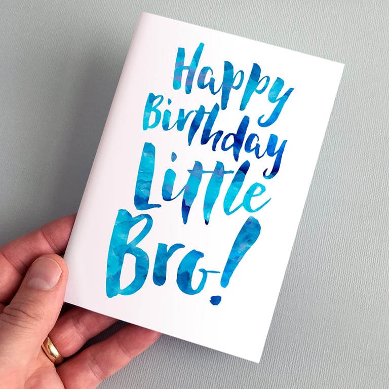 Happy Birthday Little Bro Greeting Card - Brother Birthday Card, Little Brother