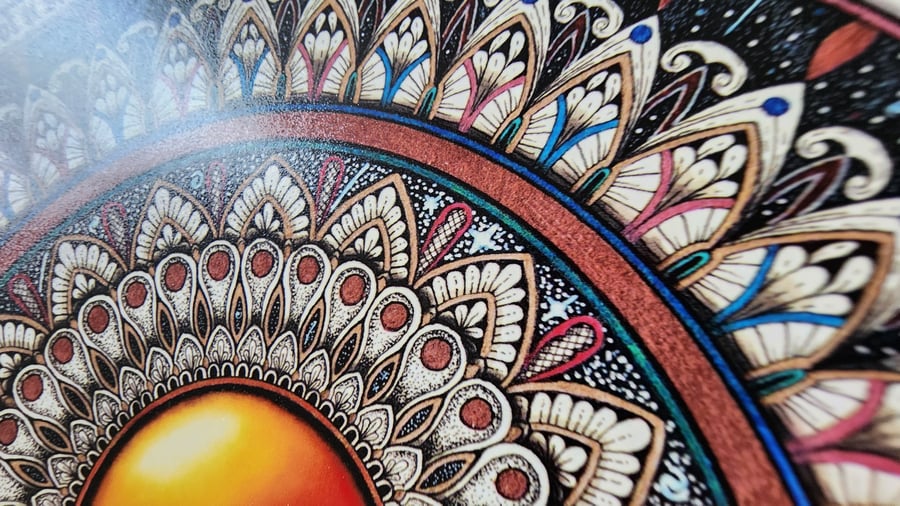 Print - Galaxy Rise, Carl Sagan quote calligraphy mandala