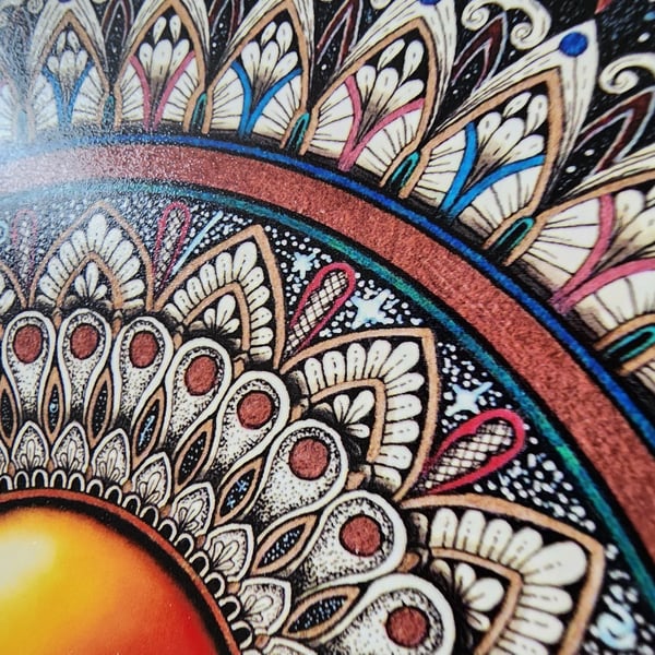 Print - Galaxy Rise, Carl Sagan quote calligraphy mandala