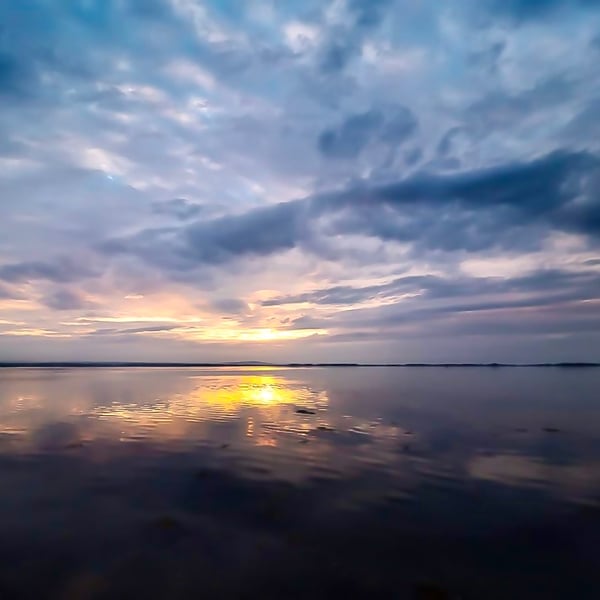 Sunrise at Southsea Beach Portsmouth - Photographic Print Greetings Card