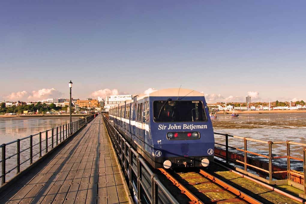 Southend on Sea Pier And Railway Train Essex UK 18"x12" Print