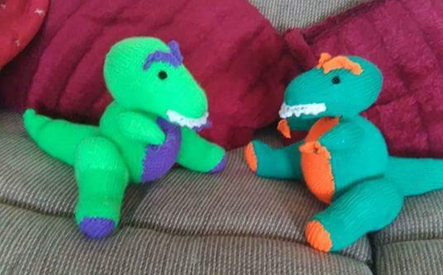 Hand knitted toy Allosaurus Dinosaur like T-Rex
