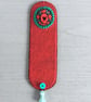 Hand Embroidered Red Heart Bookmark  - Image 1