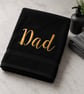 Dad Embroidered Hand Towel – Black & Gold - Image 2