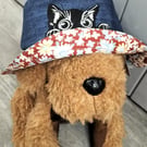 Denim bucket hat with cat, 2-4yrs