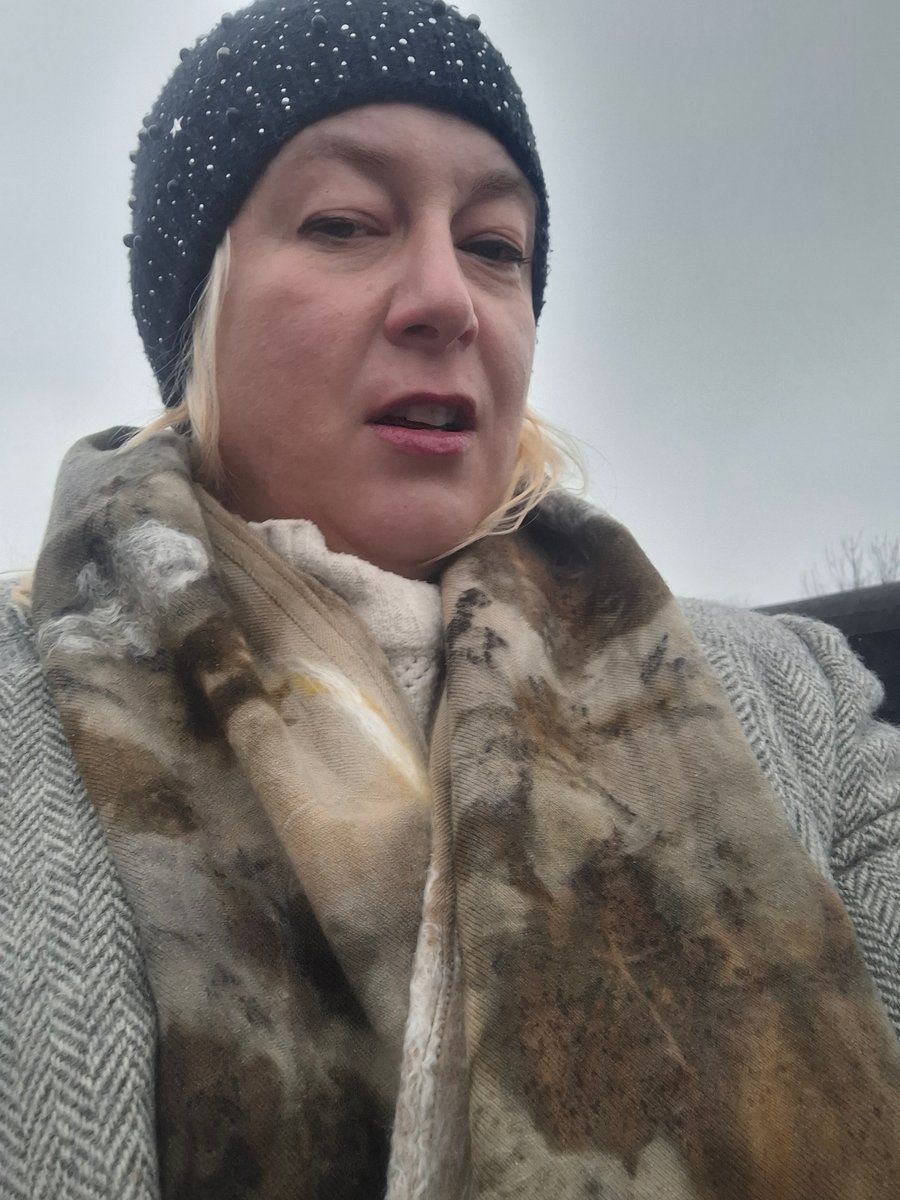 hand made eco printed felted wool scarf