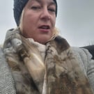 hand made eco printed felted wool scarf