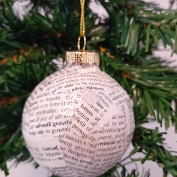Sparkly Upcycled Book Bauble