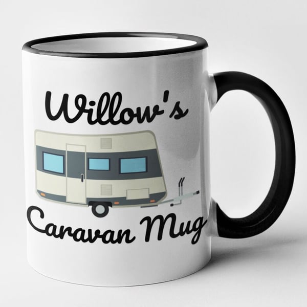 Personalised Name Caravan Gift Mug - Fun Gift Present For Him, Her, Friend,
