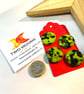 Set of 4 green glass buttons.  - Image 1