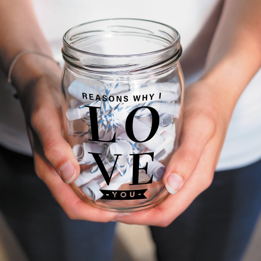 Reasons Why I Love You - Jar Sticker: Gift For Valentine's Day, Box Decal