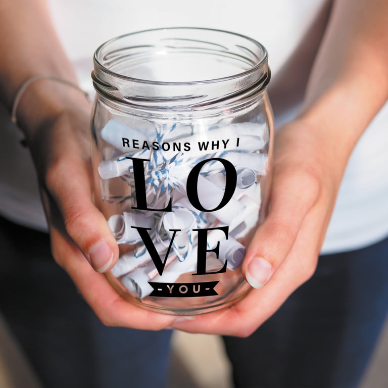 Reasons Why I Love You - Jar Sticker: Gift For Valentine's Day, Box Decal