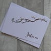 Silver Holographic Birds on Branch - Just for You - Greetings Card