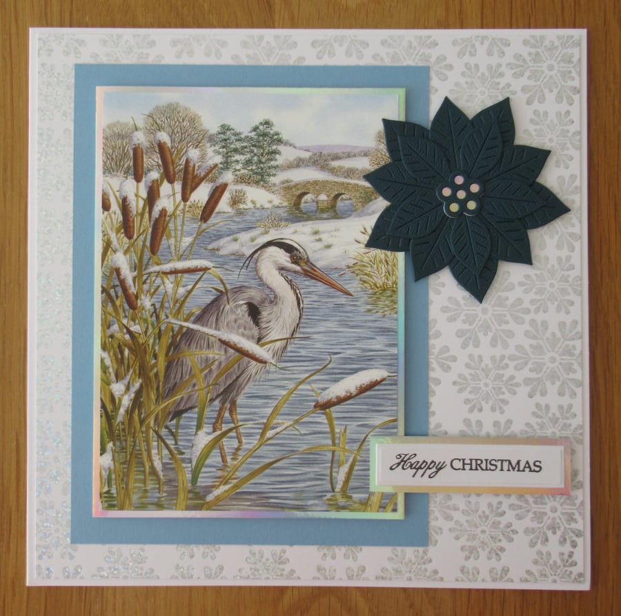 8x8 Heron by the Waters Edge Christmas Card