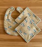 Newborn Baby Boxed Gift Set-Bib & Matching Baby Wipes Bib-Zebra Design-BGS11