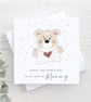 Happy Mother’s Day card, cute boy teddy, love you mum, Mother’s Day, Teddy bear