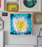 Yellow Blue Felt Wall Art - Abstract Tactile Blobs - Image 3