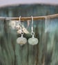 lampwork glass green spot earrings - Image 3