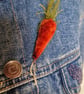 Carrot Brooch in Plush Rusty Orange Velvet - Image 5