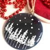 Fused Glass Starry Night Hanging Bauble Decoration