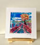 Autumn walk, original textile art print
