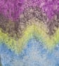 47. Handknitted Fine Lacy Scarf .Multicoloured . Measures 50" x 8" - Image 3