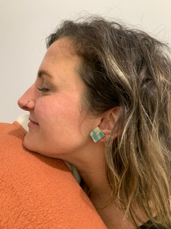 Customised Abstract Art Earrings with Stainless Steel posts. 