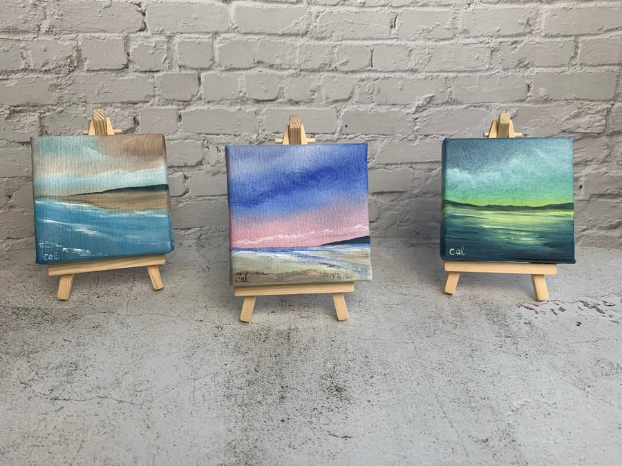 Mini oil paintings, abstract paintings, Christmas gift idea