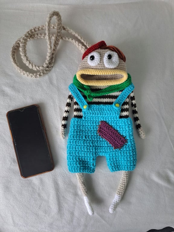 Cute Mr Silly Crochet Bag