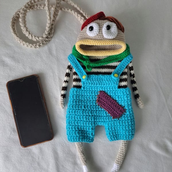 Cute Mr Silly Crochet Bag