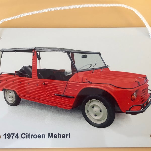 Citroen Mehari 1974- Aluminium Plaque - Sizes A5 or 203x304mm