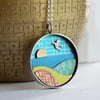 Summers day seaside shadow box necklace