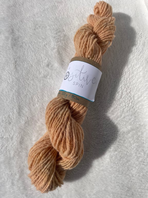 Hand-spun naturally dyed wool, DK