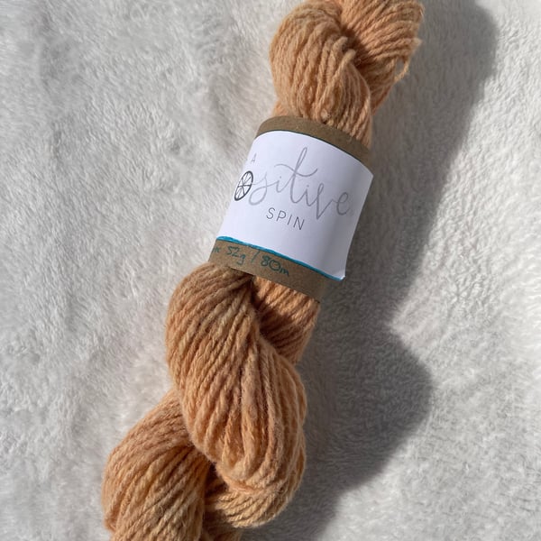 Hand-spun naturally dyed wool, DK