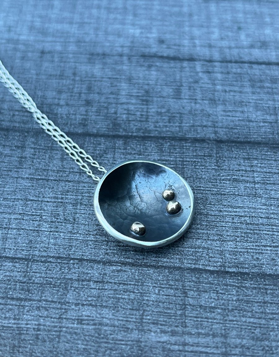 Planets Pendant, cosmos planet, gold bubbles pendant, oxidised pendant, planets 